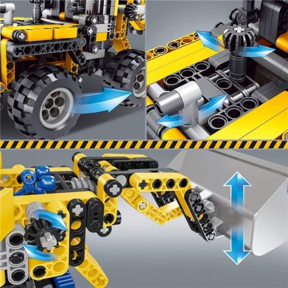 STEM Construction Toys-Bulldozer Building Kit,Front Wheel Loader,Top Engineering - Picture 5 of 6